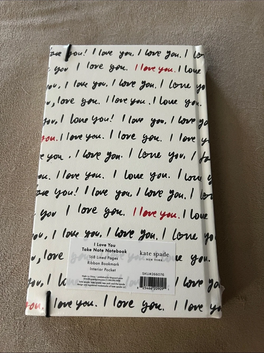 Kate Spade I Love You Take Note Notebook